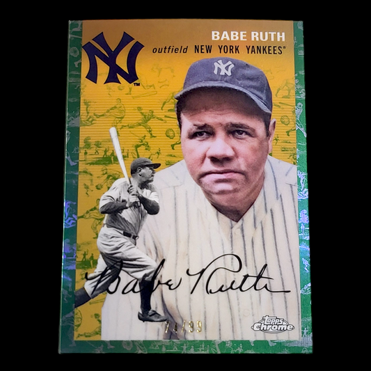 2023 Topps Chrome Platinum Anniversary BABE RUTH Yankees Green Toile Refractor /99